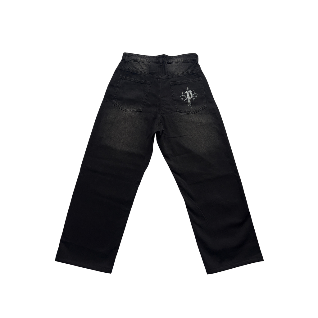 Possessionless 'Nocturne' Baggy Denim Jeans — back view
