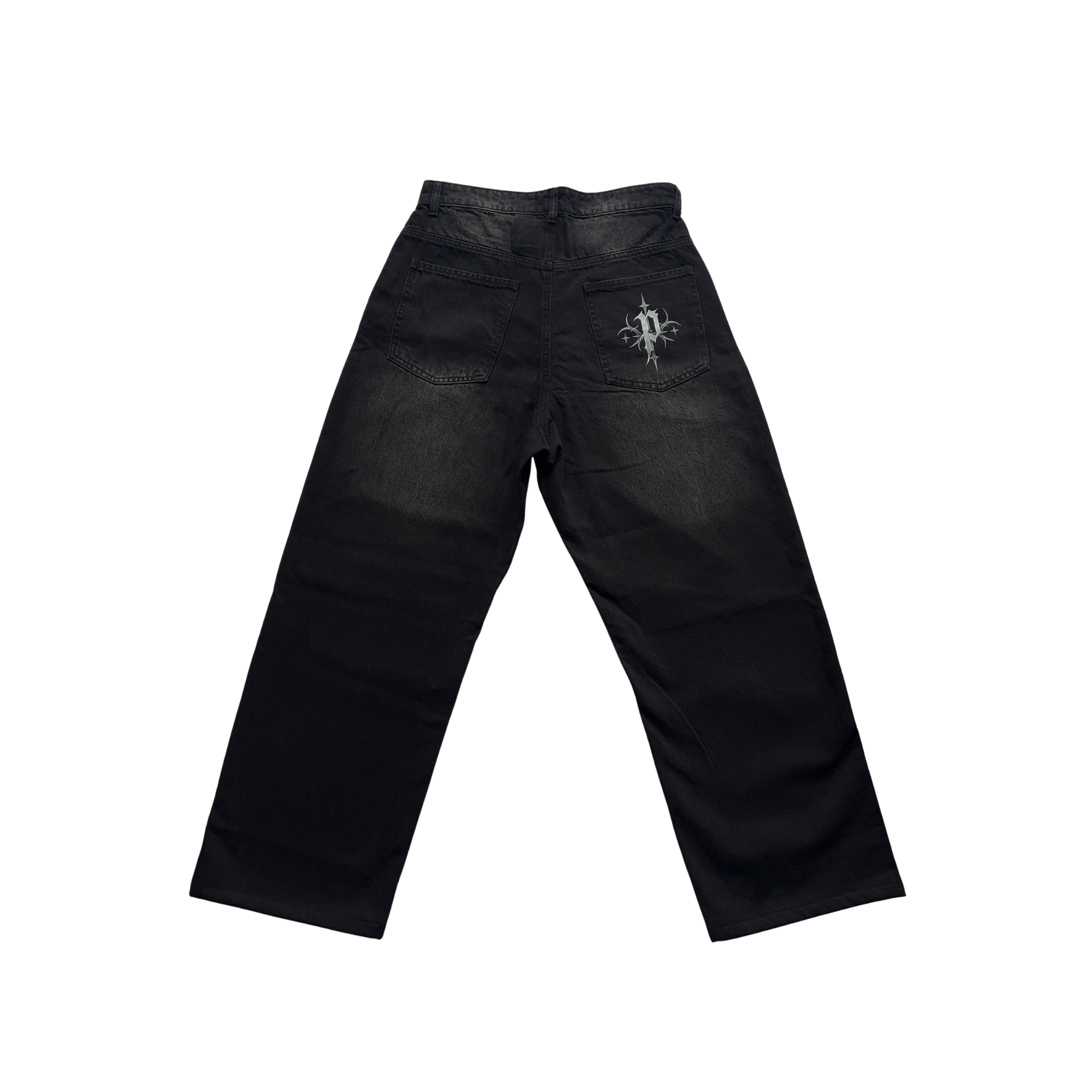 Possessionless 'Nocturne' Baggy Denim Jeans — back view