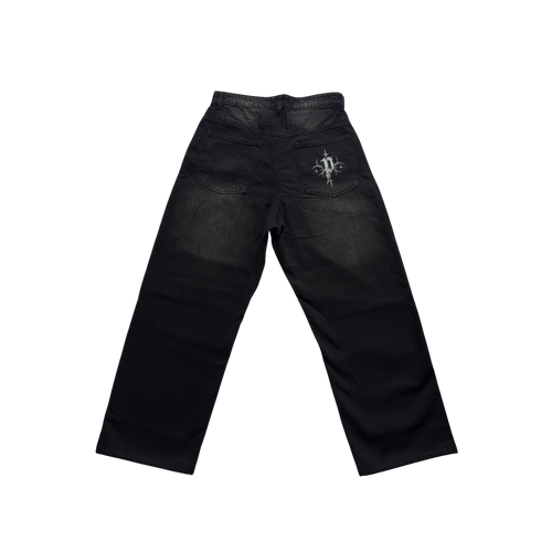 Possessionless 'Nocturne' Baggy Denim Jeans — back view