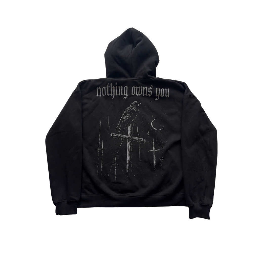 Possessionless 'Nocturne' Fur Zip-Up Hoodie — back view