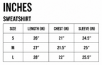 Nocturne Sigil Sweatshirt size chart